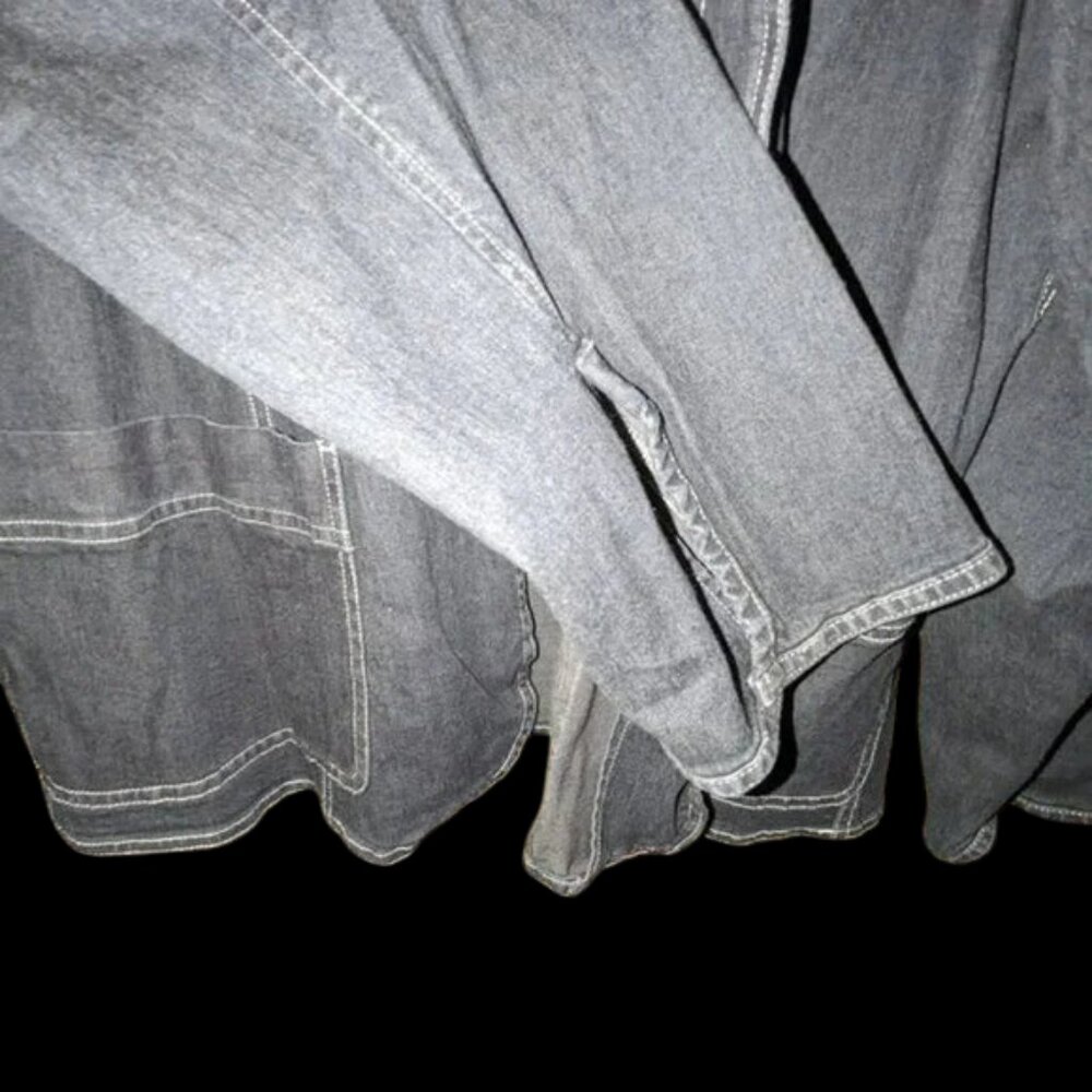 *3 FOR $9* Cato Woman Dark Denim Stretch Long Sleeve Jean Jacket Blazer Coat - Picture 2 of 4